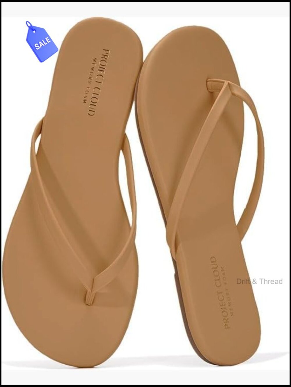 Lightweight Memory Foam Flip Flops Sandals Non-Slip Beach Essentials Flats